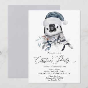 Pingouin mignon Noël fête d'hiver Invitation