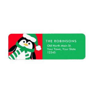 Pingouin mignon Noël rouge et vert
