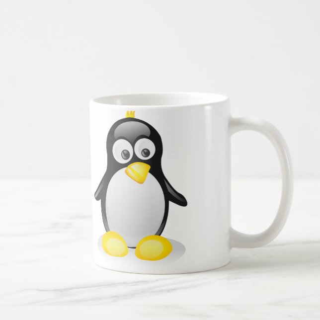 Pingouin mignon - tasse de café blanc (Droite)