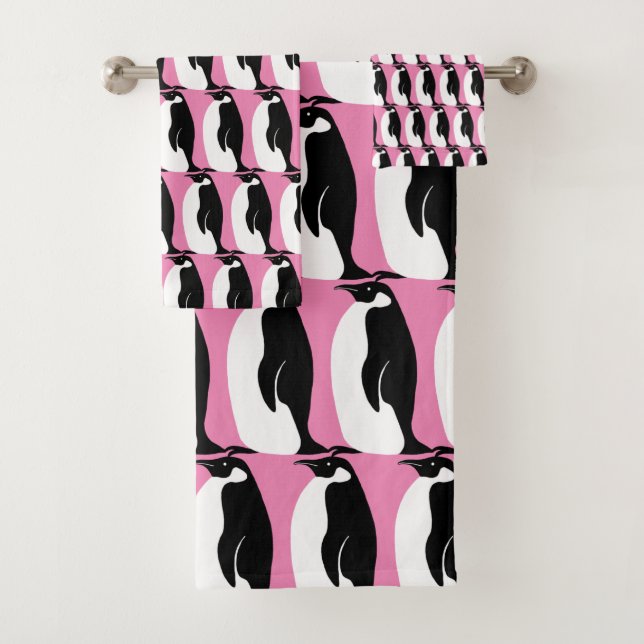 Pingouin Motif rose noir blanc (En situation)