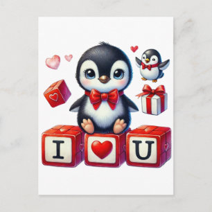 Pingouin Valentine funny Wallpapers 2026 Holiday Postcard
