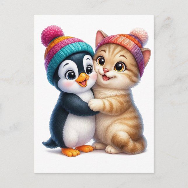 Pingouin Valentine funny Wallpapers 2026 Holiday Postcard (Front)