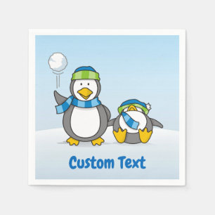 Pingouins à neige serviettes en papier
