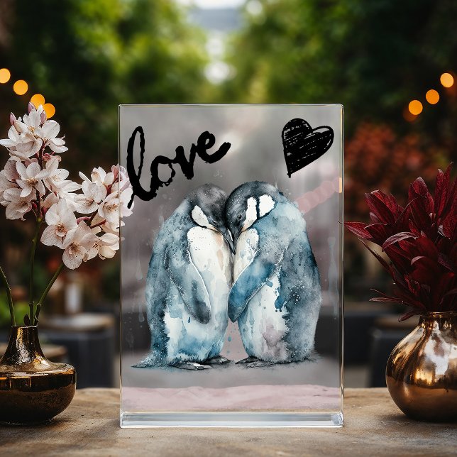 Pingouins aquarelle en cadeau d'amour pour Valenti (Créateur téléchargé)