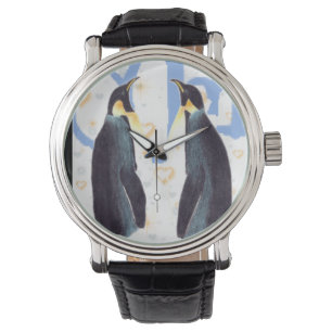 Pingouins dans la montre vintage de bracelet en