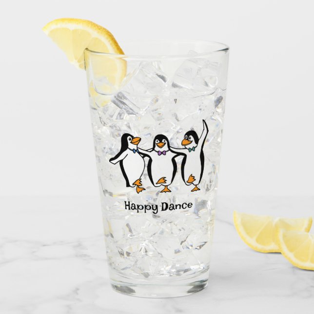 Pingouins dansants Design Verre à boire (Devant glace)