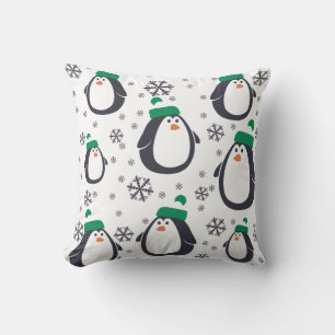 Pingouins et flocons de neige Coussin de vacances
