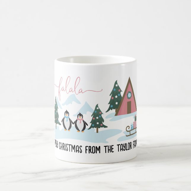 Pingouins mignons Hiver Noël Café Mug (Centre)