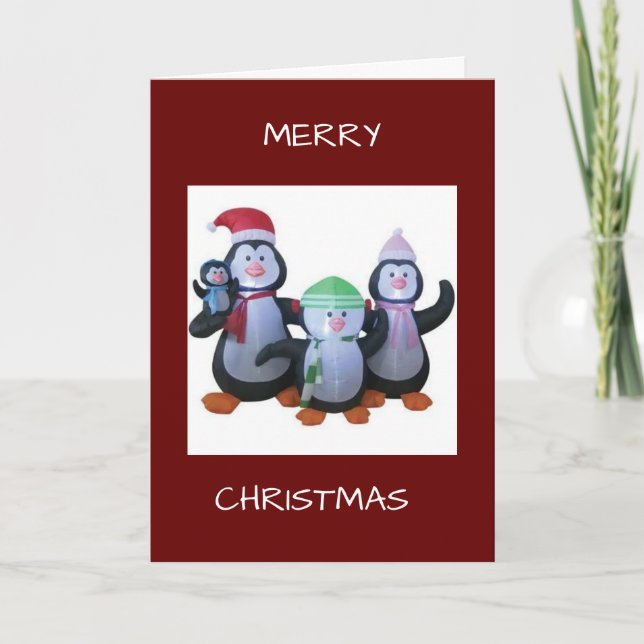 PINGOUINS S'ASSEMBLENT POUR DIRE CARTE DE JOYEUX N (Devant)