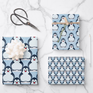 Pingouins Snowy Design Enveloppement Papier Set