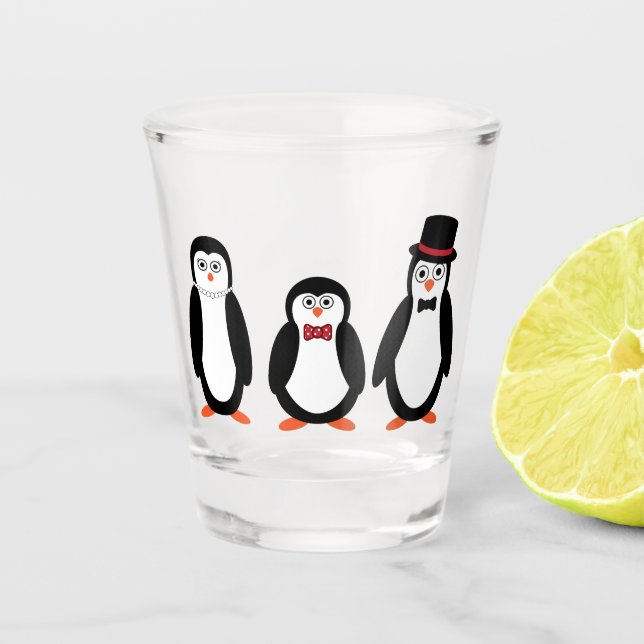Pingouins - verre à liqueur (Devant)