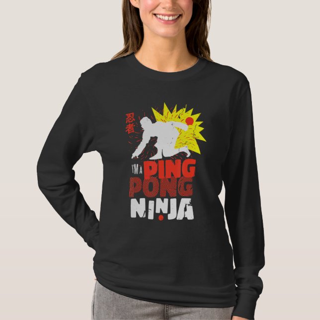 Pingpong Ninja-Table Tennis T-Shirt (Front)
