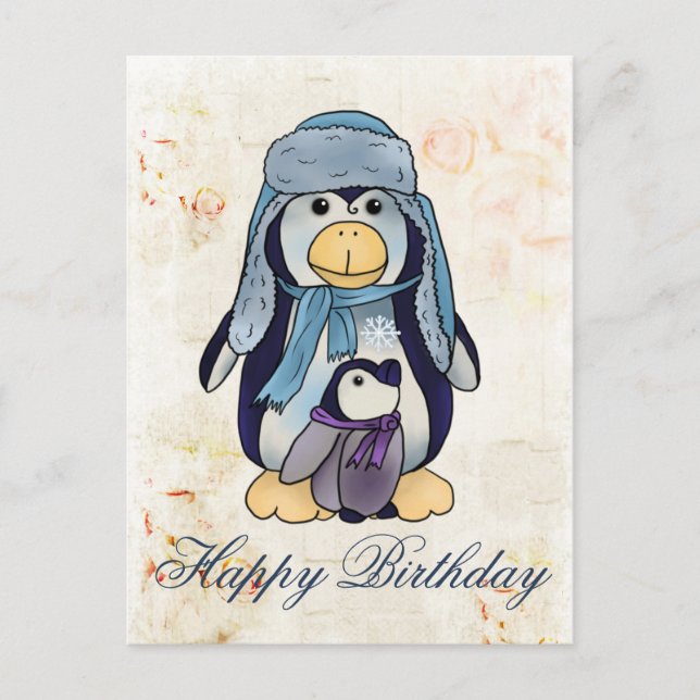 Pinguin mit Kind Postcard (Front)