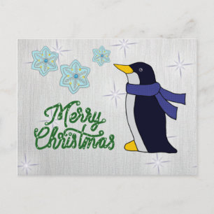 Pinguin mit Schal Postcard