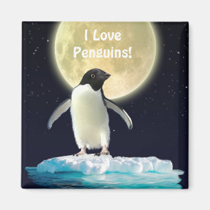 PINGUIN MOON Pingouin Magnet d'art