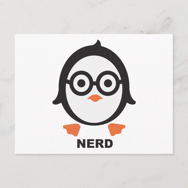 Pinguin - nerd - penguin postcard (Front)