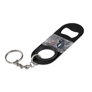 Pinguin with a chick keychain bottle opener