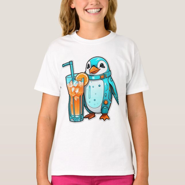 Pinguin's Aqua Sips  T-Shirt (Front)