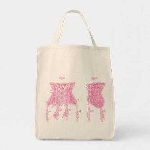 Pink 1908 Corset Illustration Tote Bag