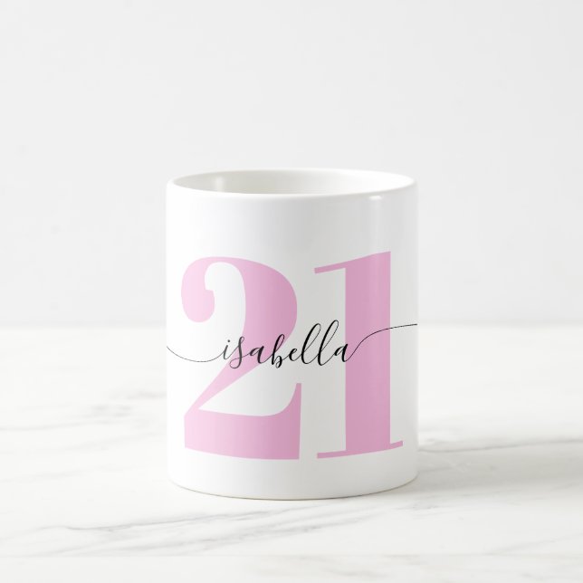 Pink 21st Birthday Gift Coffee Mug (Center)
