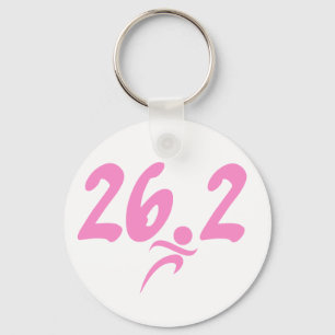 Pink 26.2 marathon keychain