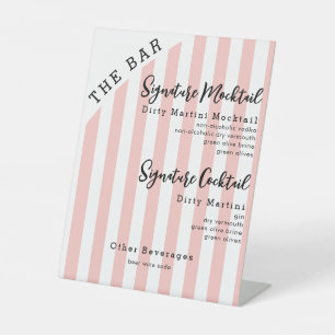 Pink 2 Signature Drinks Mocktail Cocktail Bar Sign