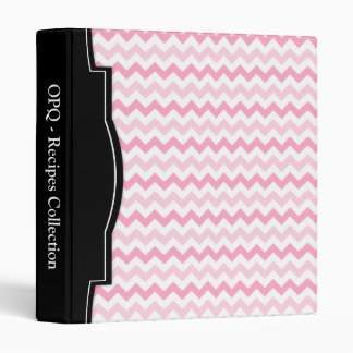 Pink 2-Tone Chevron personalized Recipe Binder