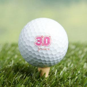 Pink 30th Birthday Golfer Gift – 30 Years Elegant Golf Balls
