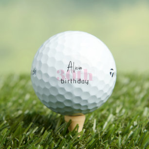 Pink 30th Birthday Personalized Taylor Made TP5 Golf Balls