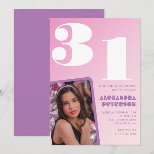 Pink 31st birthday invitations Retro Photo