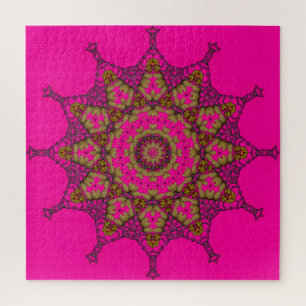 Pink 3D Art Mandala Jigsaw Puzzle