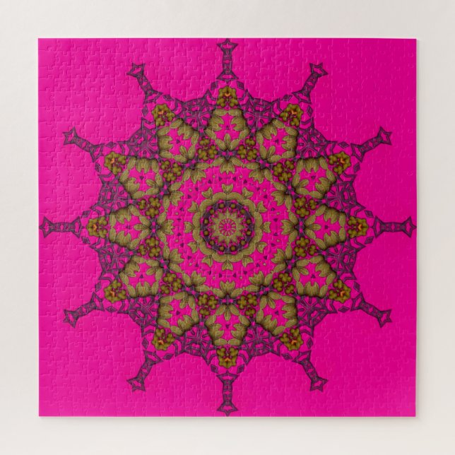 Pink 3D Art Mandala Jigsaw Puzzle (Vertical)