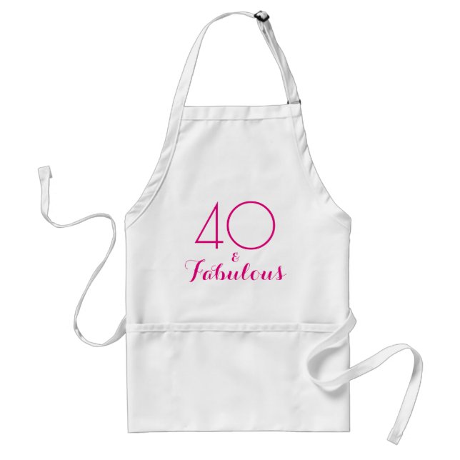 Pink 40 and Fabulous Typography Standard Apron (Front)