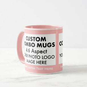 Pink 4:6 Landscape 2 x Photo Frame Custom Combo Mug