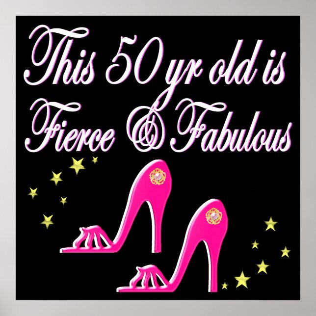 PINK 50 AND FABULOUS BIRTHDAY DESIGN POSTER (Front)