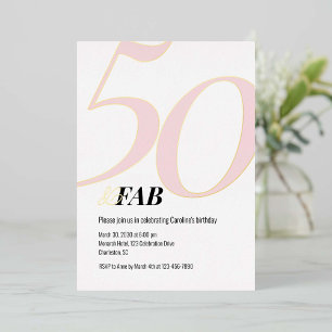Pink 50 and Fabulous Birthday Foil Invitation