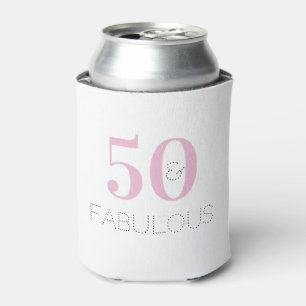 Pink 50 and Fabulous Chic Birthday Can Cooler
