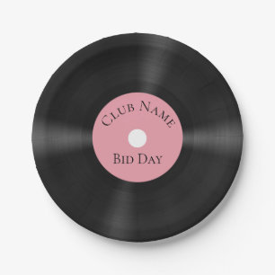 Pink 50's Style LP Record Custom Paper Plates