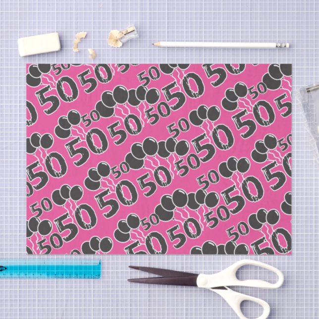PINK 50th Birthday Tissue Paper (Craft)
