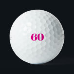 Pink 60th Birthday Generic Titleist Pro V1 Golf Balls<br><div class="desc">"60"  or any age.  Hot Pink text.  Woman golf ball.  Generic.   Titleist Pro V1.  Women golf gift.  Woman pink golf gift.  60th birthday.</div>