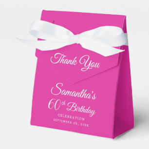 Pink 60th Birthday Party Favor Box