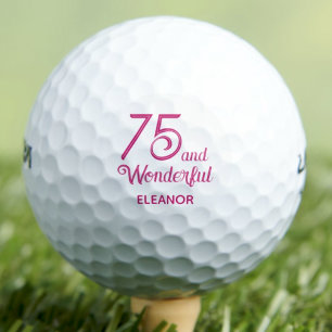 Pink 75th Gift for Grandma - Wonderful Elegant Golf Balls