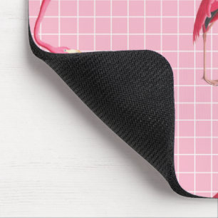 Pink 80s Flamingo Disco Pattern Mouse Pad