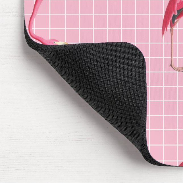 Pink 80s Flamingo Disco Pattern Mouse Pad (Corner)