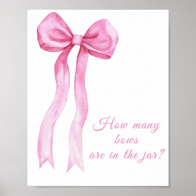 Pink a bow - guess how many bows in jar poster (Front)