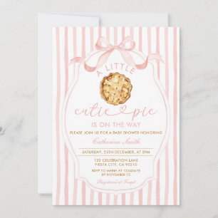 Pink A little Cutie Pie is on the way Baby Shower Invitation