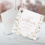 Pink A Little Wildflower Rustic Boho Baby Shower  Favour Tags<br><div class="desc">Elegant delicate watercolor wildflower wreath frames your event details. Pastel palettes of soft blush pink,  off white,  beige,  dusty blue,  and botanical greenery,  simple and romantic. Great a little wildflower is on the way favour tags for modern rustic boho baby shower.</div>