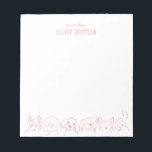 Pink A Note From Cute Dog Animal Sketch Notepad<br><div class="desc">Minimal A Note From Cute Dog Animal Sketch Notepad</div>