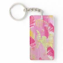 Pink Abstract Art Acrylic Keychain