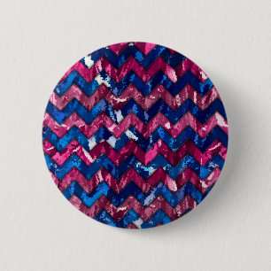 Pink Abstract Art Chevron Design 2 Inch Round Button